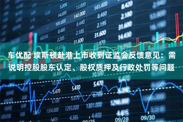 车优配 埃斯顿赴港上市收到证监会反馈意见：需说明控股股东认定、股权质押及行政处罚等问题